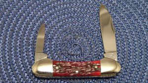 Bertram Cutlery Hen & Rooster Solingen Germany 102 BS Red Bone Mini Canoe Knife