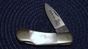 Parker Cut Co. Surgical Steel Japan Pearl Beaver Tail Lockback Knife