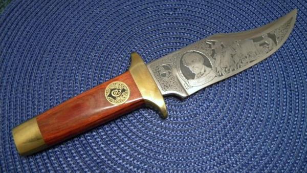 Colt Wood & Brass Sam Colt Commemorative Bowie Knife c.1970's Colt Wood & Brass Sam Colt Commemorative Bowie Knife c.1970's