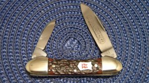 Robt Klaas Kissing Crane Solingen Germany Bone 2929 Mini Canoe Knife c.1980