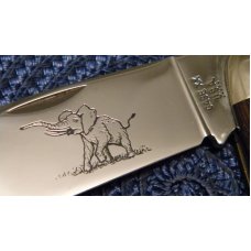 Case XX USA 5 Dot (1975) Laminated Wood 6250 Etched Elephant Toe Knife Case XX USA 5 Dot (1975) Laminated Wood 6250 Etched Elephant Toe Knife