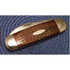 Case XX USA 5 Dot (1975) Laminated Wood 6250 Etched Elephant Toe Knife Case XX USA 5 Dot (1975) Laminated Wood 6250 Etched Elephant Toe Knife