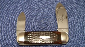 Case XX USA 5 Dot (1975) Laminated Wood 6250 Etched Elephant Toe Knife