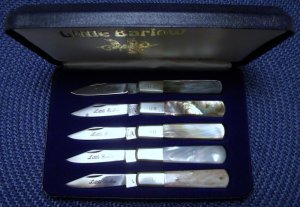 Frost Cutlery Surgical Steel Japan Little Barlow Knife Set of 5 Miniature Knives - NIB