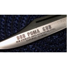 Puma Germany Stainless Wood 960 Cub Folding Lockback Knife c.1978 in Box