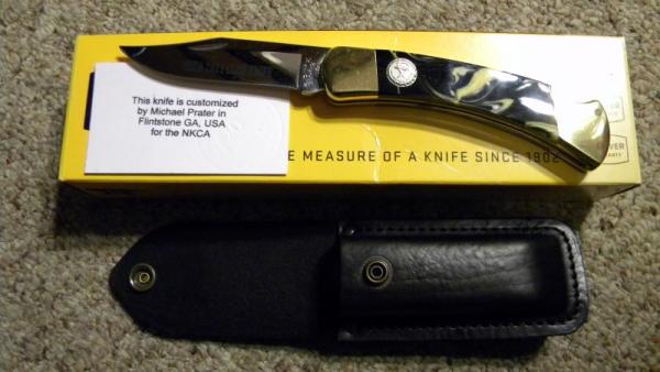 Buck 110 USA Hunter Folding Lockback 2011 NKCA Club Knife Customized by Michael Prater - NIB Buck 110 USA Hunter Folding Lockback 2011 NKCA Club Knife Customized by Michael Prater - NIB
