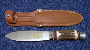 Robt Klaas Kissing Crane Solingen Germany Apache Stag Fixed Blade Sheath Knife