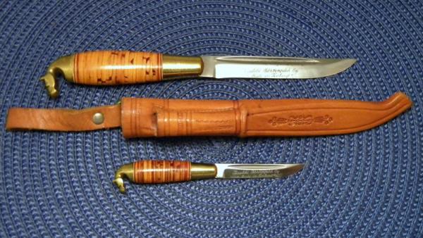 Puukko Finland Horse Head Fixed Blade Twin Knife Set & Sheath Puukko Finland Horse Head Fixed Blade Twin Knife Set & Sheath