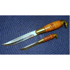 Puukko Finland Horse Head Fixed Blade Twin Knife Set & Sheath Puukko Finland Horse Head Fixed Blade Twin Knife Set & Sheath