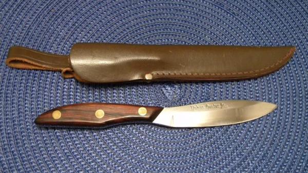 Othello Solingen Germany G.C. Co. 039 Wood Yukon Hunter Jr. Fixed Blade Sheath Knife