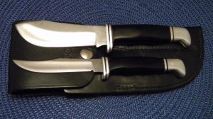 Buck USA 104 Fixed Blade Hunting Sheath Knife Twin Set 