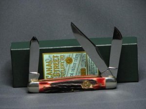 Canal Street Cutlery Stockman Red Stag Knife/case