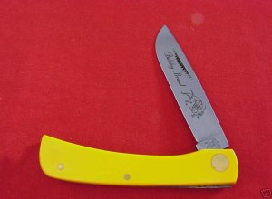 BULLDOG SODBUSTER YELLOW DELRIN KNIFE