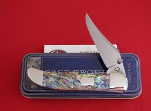 Case Mid Folding Hunter Knife 2003 RARE Paua Abalone Knife