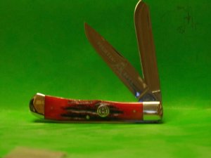 FIGHTIN BULL WENDELL CARSON TRAPPER KNIFE W/CASE