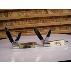 KA BAR SET OF 2 BOMB JACKS SCRIMSHAW & STAG 1987 KA BAR SET OF 2 BOMB JACKS SCRIMSHAW & STAG 1987