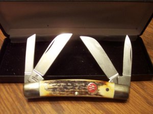 J. A. HENCKELS CONGRESS STAG 4 BLADE POCKET KNIFE 