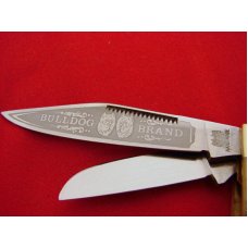 Bulldog Stockman Carved Stag Bone Knife 2000