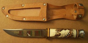 BARON SOLINGEN GERMANY FIXED BLADE KNIFE W/SHEATH