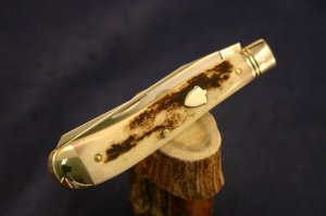 Great Eastern 488212EC American Elk Dogleg Trapper Pocket Knife  #530