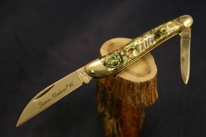 Queen Cutlery # 46 Abalone Wharncliff Pocket  Knife   #71