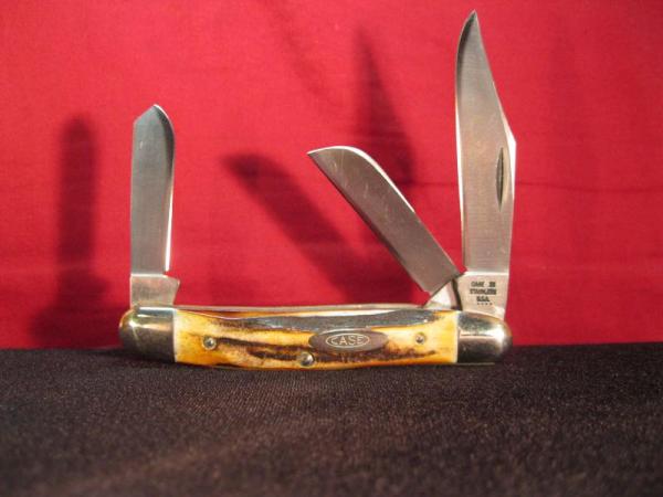 Case 1976 Stag 5347 Stockman Sh Sp SSP 4-dot Stag Knife . Case XX Razor Edge Etched on blade