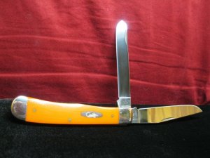 Case Trapper 2003 Orange G-10 10254 SS 2 blade Knife . 