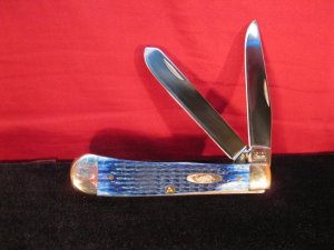 Case Trapper 2000 Blue jigged bone 6254 SS 2 blade Knife . 