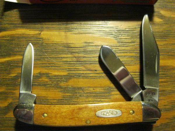 Case 1989 73087 SS Wood Stockman  3 blade Knife . 