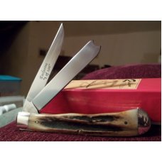 ROBESON POCKET-EZE GENUINE STAG RAZOR TRAPPER W/ D-2 TOOL STEEL BLADES *1 of 100* ROBESON POCKET-EZE GENUINE STAG RAZOR TRAPPER W/ D-2 TOOL STEEL BLADES *1 of 100*
