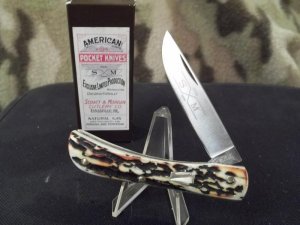 SCHATT & MORGAN 2007 GENUINE SAMBAR STAG SODBUSTER AAA+ STAG **RARE**