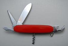Chinese Made Pocket Knife Unofficial Scout With Orange Plastic Covers 3 5/8