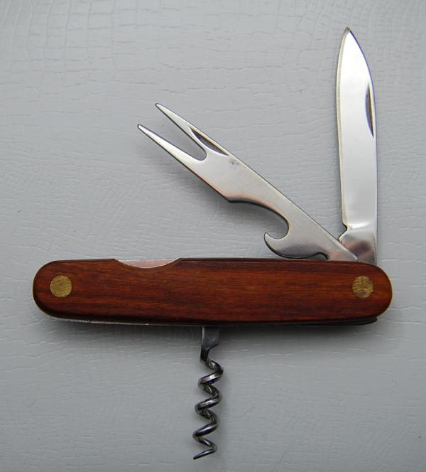 Chinese Made Pocket Knife Unofficial Scout With Wood Covers 3 7/8