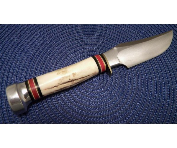 Marbles Gladstone, MI USA Stag Bison Fixed Blade Sheath Knife NIB