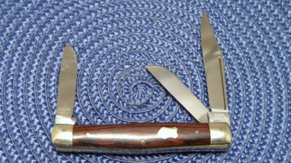Olsen Knife Co. Solingen Germany Wood Stockman Knife
