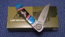 Lone Wolf Knives USA Paul Slim Jim  Yellowhorse Liberty Eagle Knife c2004 - NIB