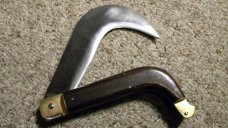 Hoffritz Made in Italy Large Wood Tea Pruner Knife w/Custom Leather Pouch