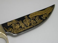 Olsen USA Shaw Leibowitz Gold Etch Washington Crossing the Delaware Commemorative Sheath Knife
