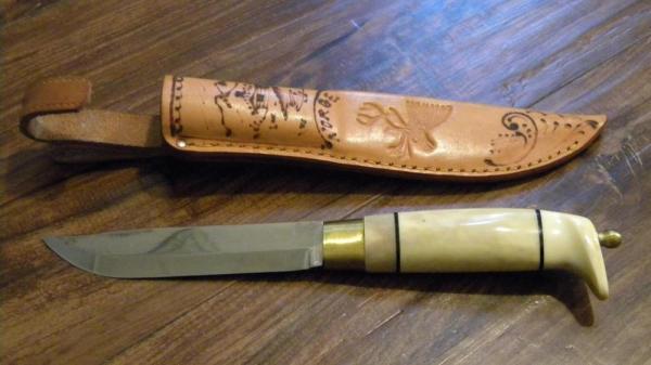 Geilo Norge Stag Brusletto Fixed Blade Sheath Knife