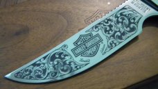 Gerber Portland, OR USA Wood Model 525 Harley Davidson Commemorative Fixed Blade Knife in Box c.1981