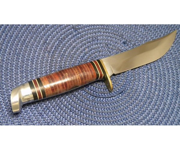 Western Boulder, Colo. USA L66 Stacked Leather Fixed Blade Sheath Knife