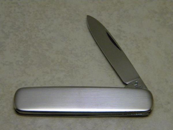 Hen & Rooster Solingen Stainless Fancy Metal 1 Blade Pen Knife c.1970's 