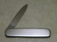 Hen & Rooster Solingen Stainless Fancy Metal 1 Blade Pen Knife c.1970's 
