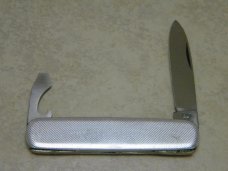 Hen Rooster Stainless Fancy Metal 2 Blade Pen Knife c1970s 2