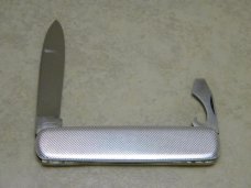 Hen & Rooster Stainless Fancy Metal 2 Blade Pen Knife c.1970's 