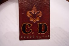 Handmade Leather Pocket Knife Case Sidewinder