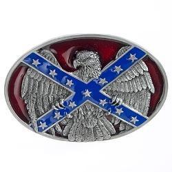 Eagle & Stars Pewter Enamel Buckle AG80E