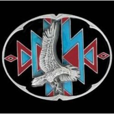 Eagle Pewter Enameled Buckle V89E