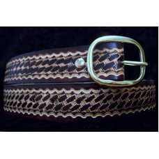 Handmade Leather Belt Basketweave- Made in the USA