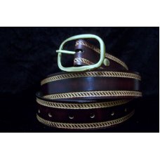 Handmade Leather Belt Rope Border- Made in the USA